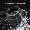 3" 3.5" 4" Inlet Car Replacement Cold Air Intake Filter 76mm 89mm 102mm 3 Sizes in 1 High Flow Performance Cone Air Filter (Black)