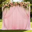 20x10ft Pink Backdrop Curtain Panels for Parties - Wrinkle Free Polyester Photo Curtain Backdrop Wedding Back Drop Fabric Drapes for Party Decorations Background for Photography