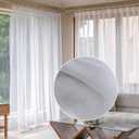 White Pinch Pleated Track Curtains 52x120 Inches Long for Living Room Bedroom Extra Long Faux Linen Semi Sheer Light Filtering with Hooks Traverse Rods 1 Panel