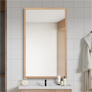 30" x 36" Natural Wood Framed Wall Mirror, HD Rustic Wooden Bathroom Vanity Mirror, Shatterproof, Waterproof, Rectangle Decor Farmhouse, Bedroom, Entryway, Horizontal/Vertical