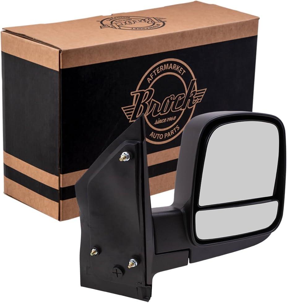 Brock 1333-7301R Passenger Side Right Standard Type Manual Door Mirror Textured Black With Dual Glass Compatible With 2003-2024 Chevrolet Express 2003-2024 GMC Savana