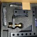 Orion Motor Tech Trailer Hitch Ball Mount, Adjustable Tow Hitch for 2" Receiver with 2" Ball 9-1/2" Drop 8-1/4" Rise 8000 lb. Capacity, Heavy-Duty Drop Hitch with 3 Locking Hitch Pins for Truck Boat