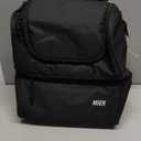 MIER 2 Compartment Lunch Bag for Men Women, Leakproof Insulated Cooler Bag for Work, Black (Medium)