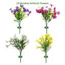 Fanfantoey Artificial Flowers for Outdoor, UV Resistant Fake Plants Outside Decoration, 14 Pcs Realistic Silk Morning Glory Faux Flowers for Porch Patio Gardens Home Decor(14, 4 Mixed)