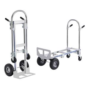 VEVOR Aluminum Truck, 2 in 1, 800 lbs Load Capacity, Heavy Duty Industrial Convertible Folding Hand Truck and Dolly, Utility Cart Converts from Hand Truck to Platform Cart with Rubber Wheels