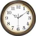 Yoiolclc Wall Clock Battery Operated Silent Non-Ticking Vintage Wall Clocks for Kitchen, School, Living Room (12Inch, Bronze)