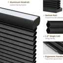 Joydeco Cordless Blackout Cellular Shades, 30" W x 64" H, Black