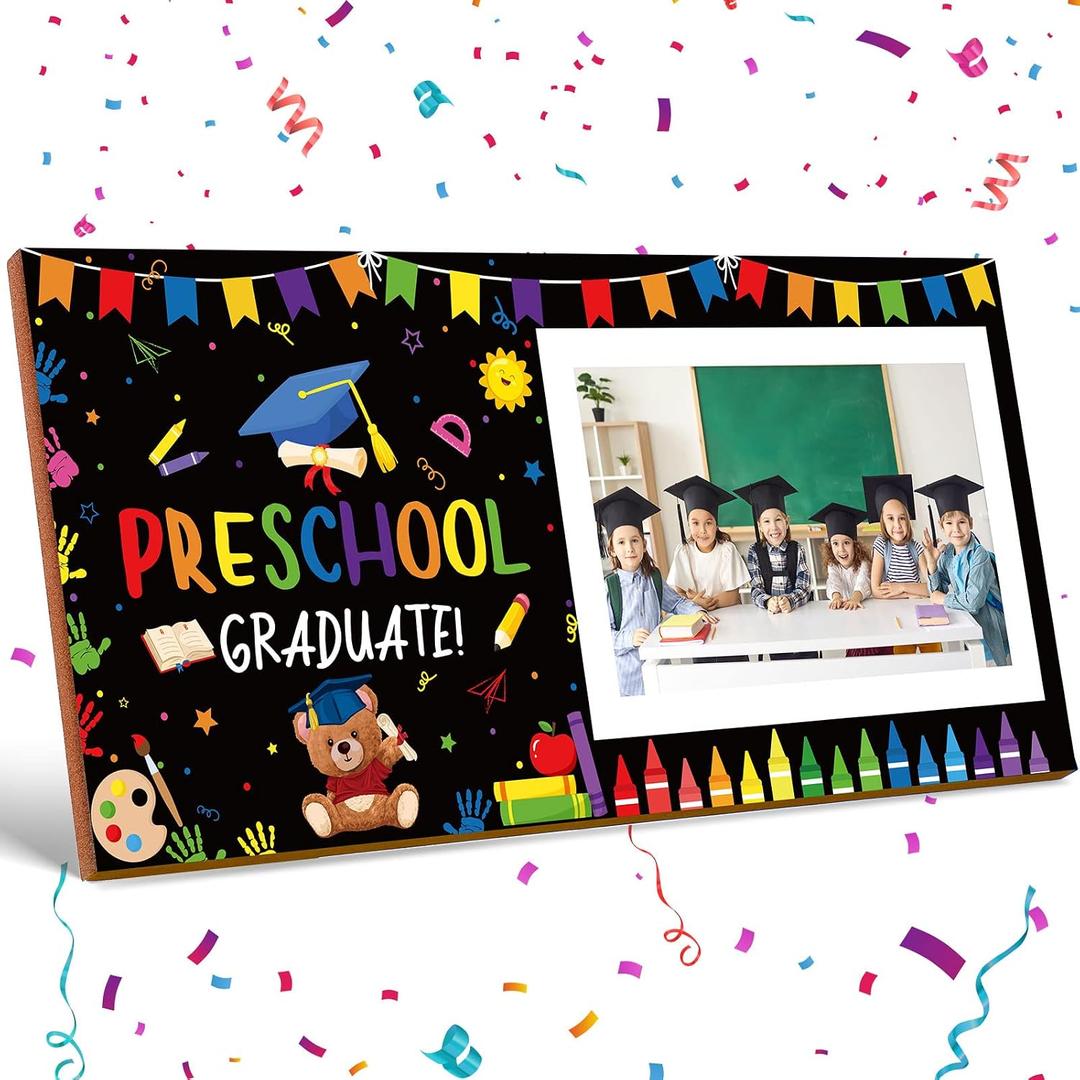 Jetec Kindergarten Graduation Picture Frame Preschool Picture Frame Holds 4 x 6 Inch Photo Graduation Gift for Kids Boy Girl 2026 First Pre-k Party Decoration(Preschool)