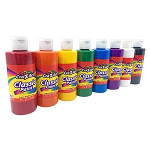 Cra-Z-Art Washable Classic Paint Bulk Pack 8ct, Assorted Colors 4oz each bottle, 32oz