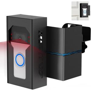 Anti Theft Ring Doorbell Mount, All Metal Ring Camera Door Mount Upgrade with Charging Port, No Drill Ring Doorbell Holder for Home Apartment Door, Compatible with Ring / Blink Video Doorbell