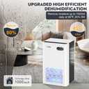 ToLife Dehumidifier for Home, 1000 sq.ft Dehumidifiers for Bedroom Bathroom Basement with 95 OZ Water Tank, Auto Shut Off 7 Colors LED Light, White