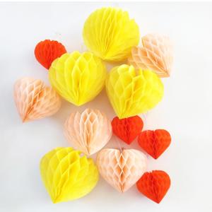 Heart Tissue Paper Pom Poms Paper Honeycomb Ball Hearts Decorations 12pcs 4" 6" 8" Perfect for Party Decor Wedding Valentine's Day Bridal Shower Baby Shower Birthday
