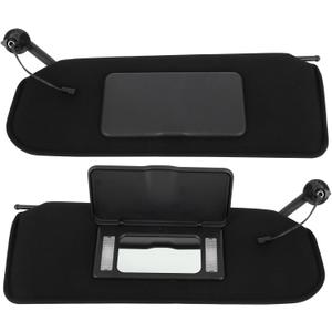 Left and Right Sides Sun Visor Fit for 1997 1998 1999 2000 2001 2002 2003 2004 for Chevrolet Corvette C5 10442033 10442034 Black with Sunroof