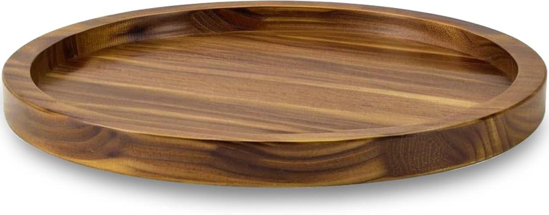 16" Acacia Wood Lazy Susan Organizer Kitchen Turntable for Cabinet Pantry Table Organization