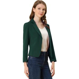 Allegra K Women's Open Front Office Work Business Casual Lightweight Summer Crop Suit Blazer (X-Large)