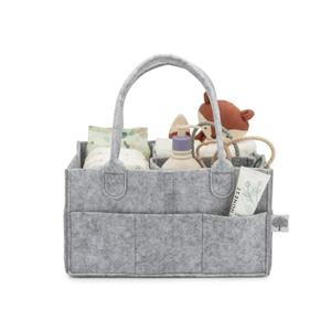 Parker Baby Diaper Caddy - Nursery Storage Bin and Car Organizer for Diapers and Baby Wipes - Gray, Regular