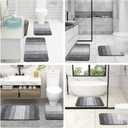 OLANLY Bathroom Rugs Sets 4 piece, Soft Microfiber Absorbent Bath Mat, U-Shaped Contour Toilet Mat and Toilet Lid Cover, Quick Dry, Machine Washable, Toilet Cover and Rug Set for Bathroom, Grey, Size: 30" X 20" + 24" X 16" + 24" X 20" + 17.5" X 15"