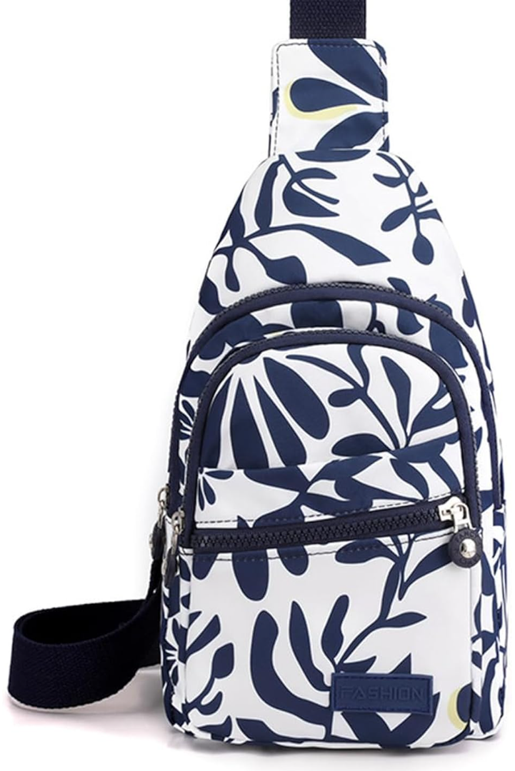 Hiflyer Sling Bags Crossbody Bags for Women Trendy, Fanny Packs for Women Cross Body, Sling Bag Crossbody Purse (Blue flower)