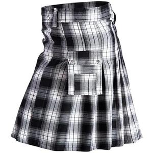 GRAJTCIN Scottish Tartan Kilt for Men Traditional Highland Utility Kilts Size L