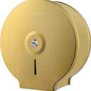 Commercial Jumbo Toilet Paper Dispenser, Wall Mount Stainless Steel 9 Inch Roll Toilet Paper Holder Bath Tissue Dispenser with Lock Key (Gold)
