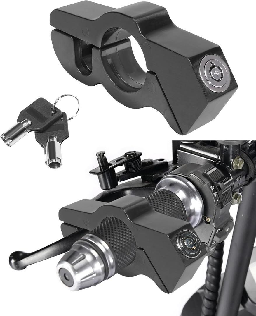 Motorcycle Lock,Car Accessories Throttle Lock,Motorcycle Locks Anti Theft,Motorcycle Brake Lock,Motorcycle Wheel Lock,Motorcycle Locks,Suitable for Motorcycles,Mopeds, ATV,Bicycles,Etc (Black)