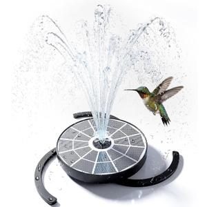 AISITIN 3.7W Solar Bird Bath Fountains, Solar Water Fountain Pump with Upgraded 6.3" Glass Panel, Integrated Bracket & Storage Design for Garden, Pond, Aquarium and Outdoor Use
