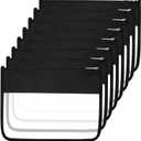 Teling 8 Pieces Clear Makeup Bags DIY Chenille Letter Pouch Clear Zipper Pouches Travel PVC Oxford Cloth Cosmetic Portable Waterproof Makeup Storage Bag Toiletry Snack Organizer for Women Girls, Black