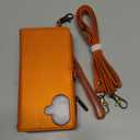 for iPhone 17 Detachable Wallet Case Compatible with Magsafe for Women, RFID Blocking 9-Card Holder Zipper Wrist Strap Lanyard PU Leather Magnetic Phone Case for iPhone 17 6.3", Orange