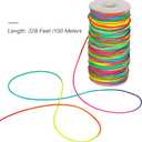 Tenn Well 328ft 2mm Elastic Cord Colorful Stretchy for Bracelets | Stretchy string for necklaces, jewelry making, beading, crafts