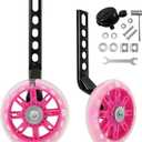 Trainer Wheels for Bicycle, Flash Mute Wheel, Heavy Duty Adjustable Bike Stabilizer for Kids with Bell and Reflective Sticker for 12 14 16 18 20 inch Single Speed Bike