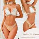 READY TO LOVE Cotton Underwear for Women Lace Sexy Breathable Thongs Low Rise T-Back Soft Stretchy Ladies Panties (L)