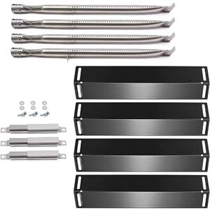 Yiming Grill Replacement Parts for Charbroil 4 Burner 463211512, 463211513, 463211514 Grill Model, Grill Burner Tube (1 Burner with Bracket), Heat Tent Shield, Carryover Tube Replacement Kit.