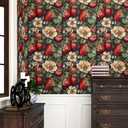 REDAMANCY Vintage Yellow Flowers Straberry Fruit Leaf Peel and Stick Wallpaper Stick on Contact Paper Vintage Wall Paper Easy Peel Off for nightstand Drawer Cabinet Renter