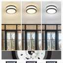 LMS 12 Inch Black LED Flush Mount Ceiling Light, Modern 18W Dimmable Semi Flush Mount Round Ceiling Light for Bedroom, Kitchen, Hallway, Bathroom, 5CCT, LMS-054CL-BKS