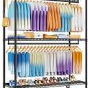 ULIFHOME P8 Max Heavy Duty Clothes RackWith Extended Width Design Rolling Clothing Racks for Hanging ClothesPortable Garment Rack with Lockable Wheels51.2" W x 15.8" D x 80.5" HLoad 700LBSBlack