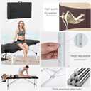 FDW Aluminium Massage Table Portable Massage Bed 24 inch Wide Lash Bed Height Adjustable Spa Bed with Non-Woven Bag for Spa Footmassage Facial CareSpa Tattoo, 2 Fold 24"wide
