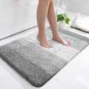 OLANLY Bathroom Rugs Mat 36x24, Extra Soft Absorbent Microfiber Bath Rugs, Rubber Backing, Quick Dry, Machine Washable Bath Mats for Bathroom Floor, Tub, Shower and Home Decor Accessories, Light Grey