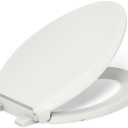 KOHLER 4636-RL-NY Cachet ReadyLatch Elongated Toilet Seat Slow Close, Soft Close Toilet Seat Quiet Lid, Contoured Grip-Tight Bumpers Installation Hardware, Apartment Essentials, Dune