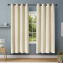 Amazon Basics 100% Blackout Curtains with Grommets, 2 Panels, 52 x 84 Inches, Beige