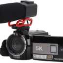 ASHATA 56MP Digital Camera for Photography and Video, 25Fps 5K Vlogging Camera Camcorder, 18x Digital Zoom, 3 Inch Fill Light, Anti Shake, Travel Camera Recorder