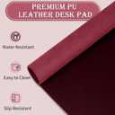 Large Desk Mat 35.4" x 17", PU Leather Desk Pad Protector, Non-Slip Large Mouse Pad for Desk, Waterproof Computer Desk Mat, Office Desk Pad for Keyboard Mouse, Desk Writing Mat (Burgundy)