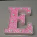 Pooqla LED Marquee Letter Lights, Light Up Pink Letters Glitter Alphabet Letter Sign Battery Powered for Night Light Birthday Party Wedding Girls Gifts Home Bar Christmas Decoration, Pink E
