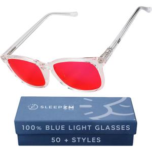 100% Blue Light Blocking Glasses - Women + Men - Better Sleep - Anti Eye Strain Protection - Computer Screens Gaming (8. Clear)