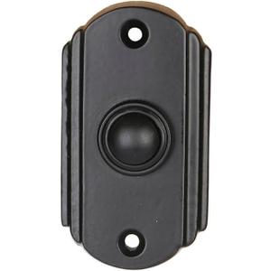 Wired Iron Doorbell Chime Push Button Vintage in Black Powder Coat Finish Vintage Decorative Push Doorbell with Easy Installation