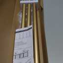 TONIAL 3/4 Inch Bay Window Curtain Rods, 36 to 72 Inch Center Rod for window 24 to 68 Inch, 20 to 36 Inch Side Rod for window 16 to 32 Inch, Decoratice Drapery Rods with Small Cap Finial, Antique Gold