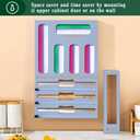 Calmbee 9 in 1 Bamboo Storage Bag Organizer for Kitchen Drawer – Plastic Wrap Dispenser with Cutter & Foil Organizer, Wooden Baggie Organizer for Sandwich, Snack, Gallon, Quart Sizes, Grey