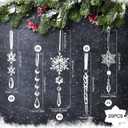 Christmas Tree Decorations Crystal Ornaments, 25 PCS Acrylic Icicle Decorations Hanging Crystal Snowflake Ornaments Set for Christmas Party Decorations (25pcs Christmas Crystal Ornaments)
