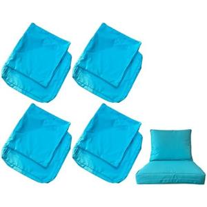 Covantexio 4 Set Patio Outdoor Chair Furniture Cushions Covers, Waterproof, Fade-Resistant Replacement Slipcovers for Outdoor Deep Seat Cushions, 24 x 20 Inch, 24 x 24 x 4 Inch(Sky Blue)