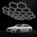 Hexagon Garage Lights: 581W 83 Pack 22 Grids LED Garage Lights - Easy Install 6500K Super Bright Honeycomb Light for Warehouse, Car Detailing Shop, Exhibition Hall, Gym