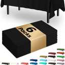 2 x Pureegg Plastic Table Cloth Disposable 6 Pack, 54 x 108 Inch Table Cloths, Halloween Party Decorations, Summerween Decor, Halloween Tablecloths, Rectangle, Plastic Cover, Waterproof, Black